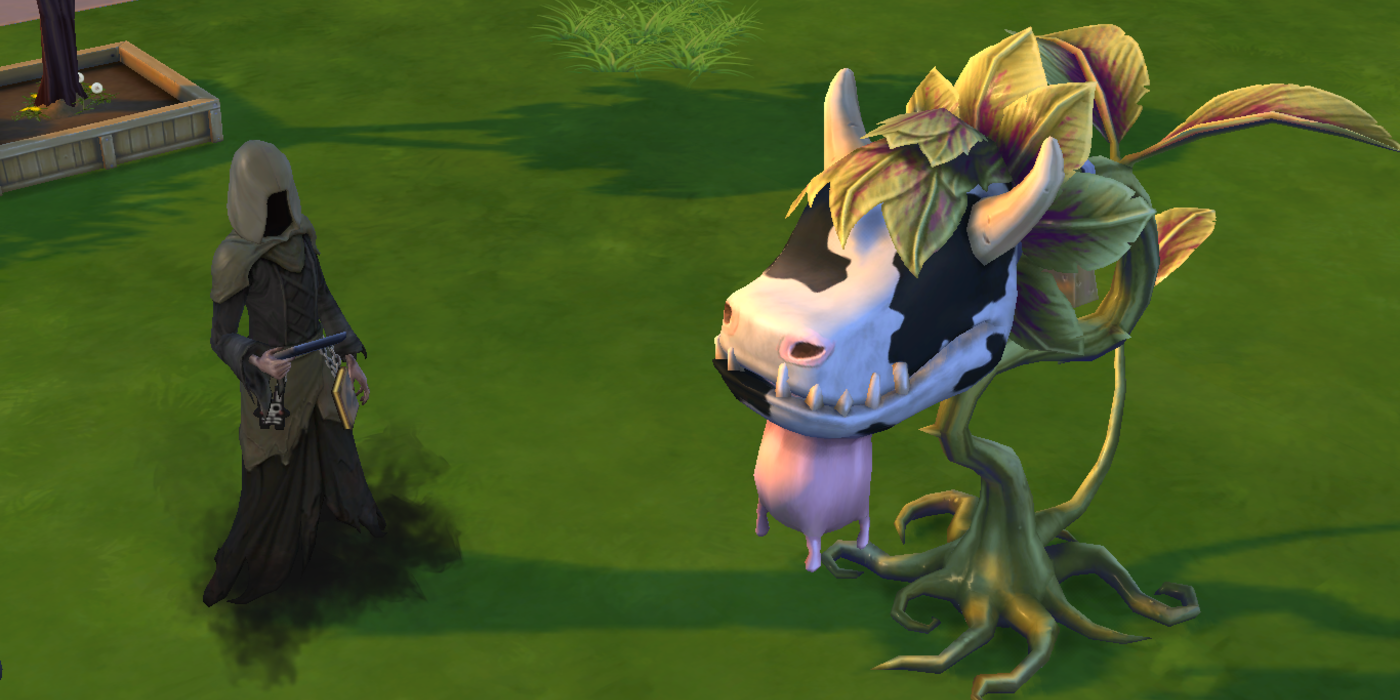 Cow Plant and Grim Reaper in The Sims 4