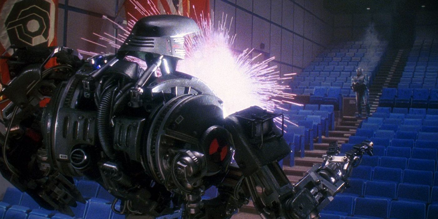 RoboCop battles the vengeful cyborg Cain in RoboCop 2