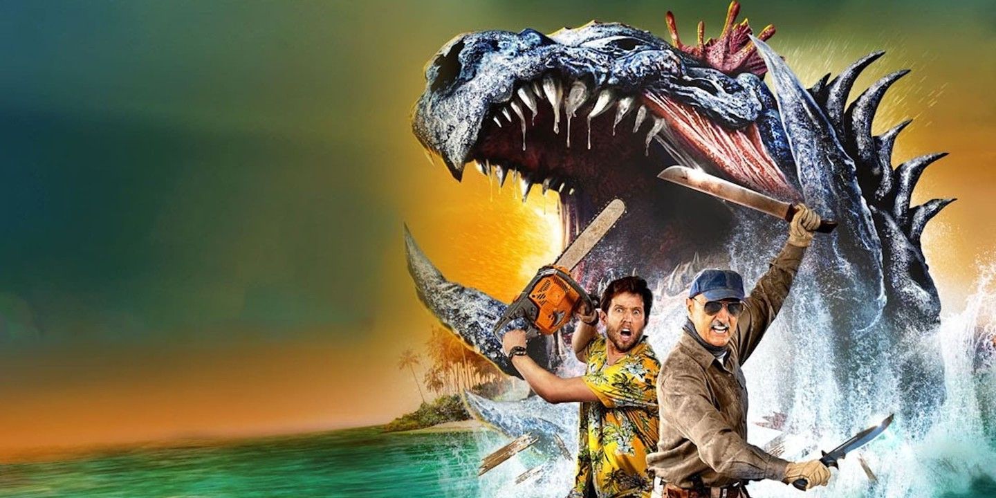 Cropped Tremors Shrieker Island poster with Michael Gross and Jon Heder