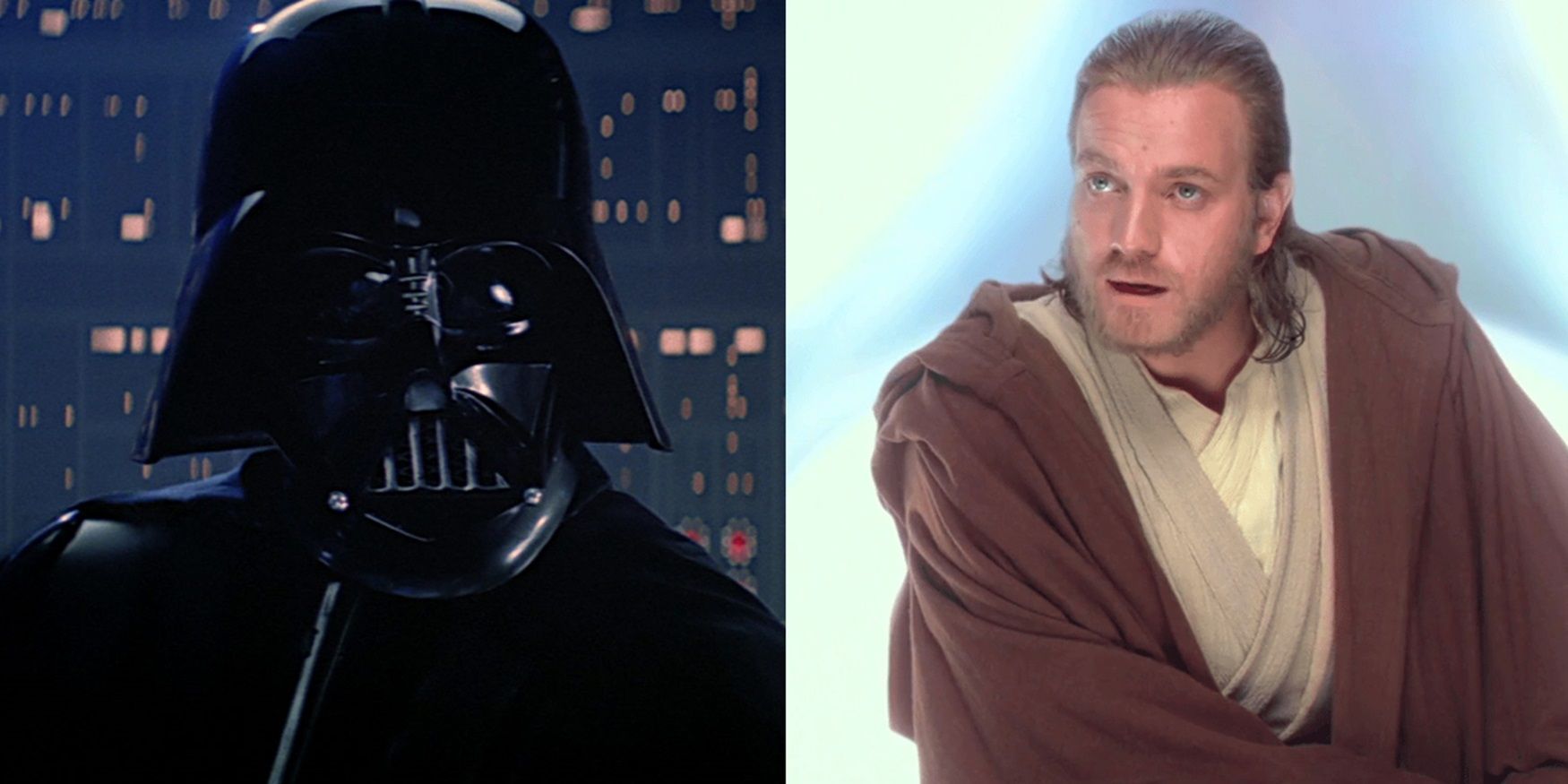 Darth Vader in The Empire Strikes Back and Obi-Wan Kenobi in Attack of the Clones