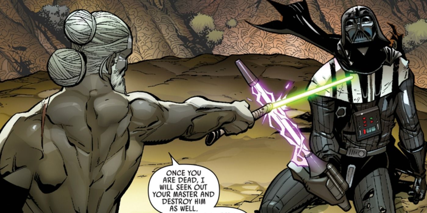 Darth Vader hunts Jedi and faces off agaisnt Order 66 survivor Infil'a in his comic run