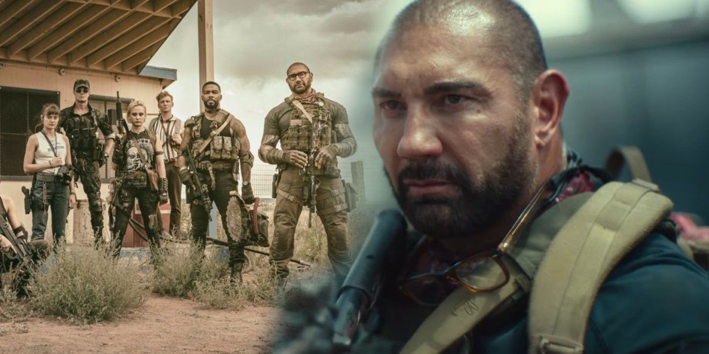 Dave Bautista as Scott Ward and cast in Army of the Dead