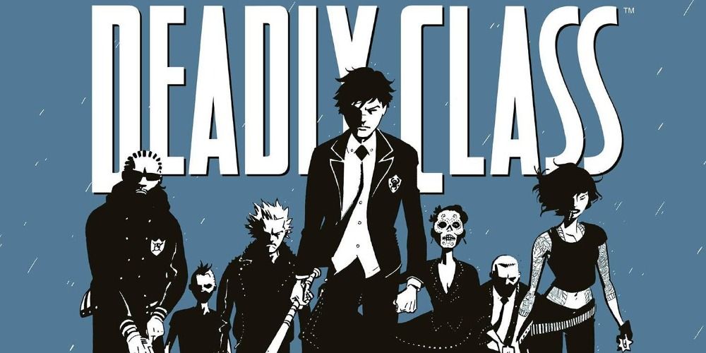 Deadly Class comics characters in front of the title
