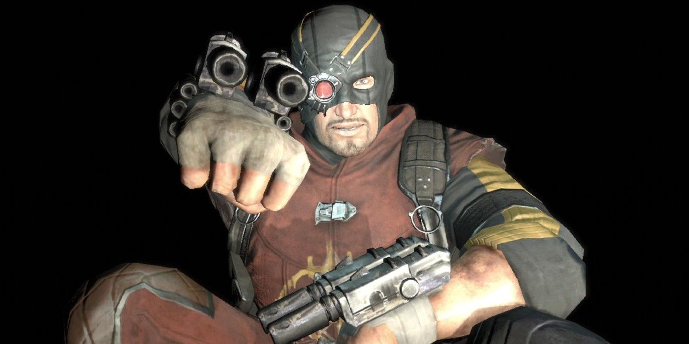 Deadshot with his gun in Arkham City