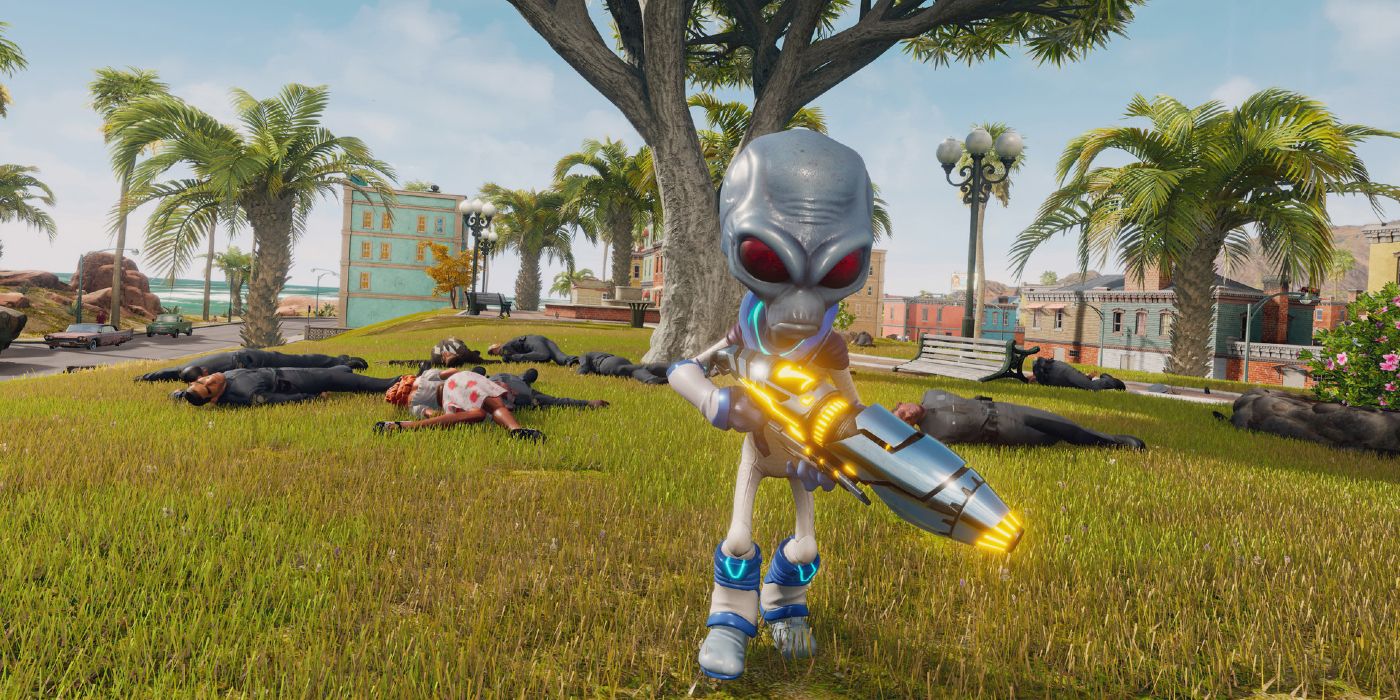 An alien with dead bodies in Destroy All Humans