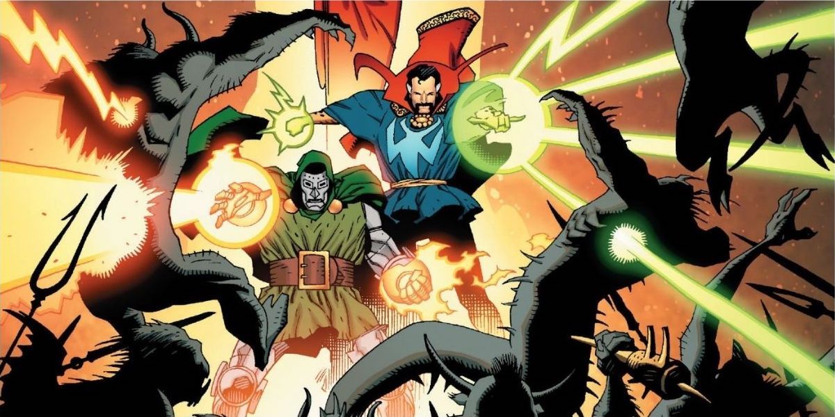 Doctor's Strange and Doom battle the forces of Hell