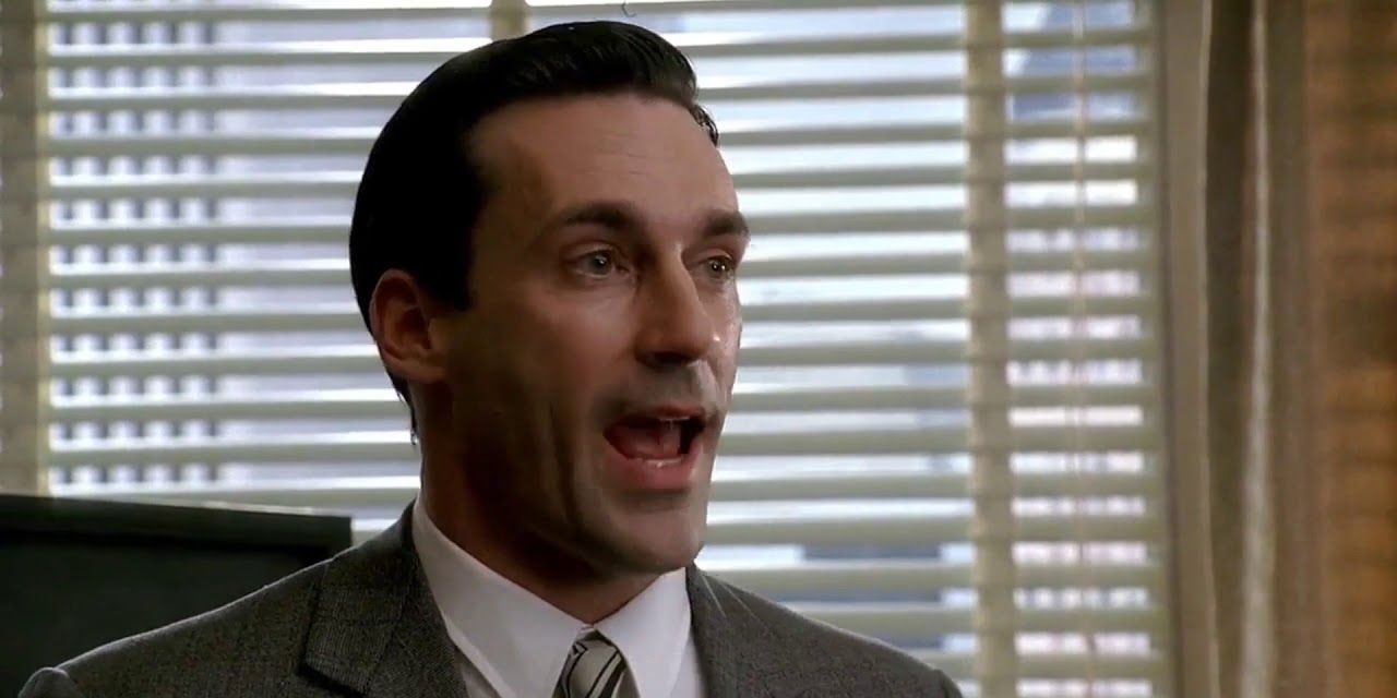 Don Draper in a meeting with Lucky Strike in Mad Men