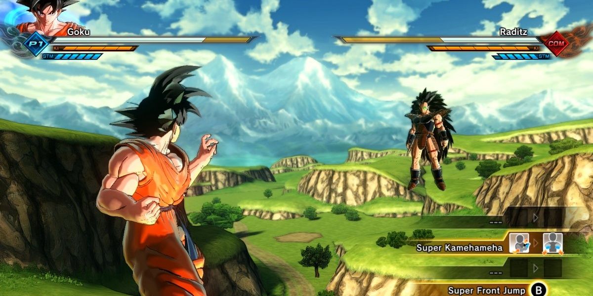 Goku fighting Raditz in Dragon Ball: Xenoverse 2