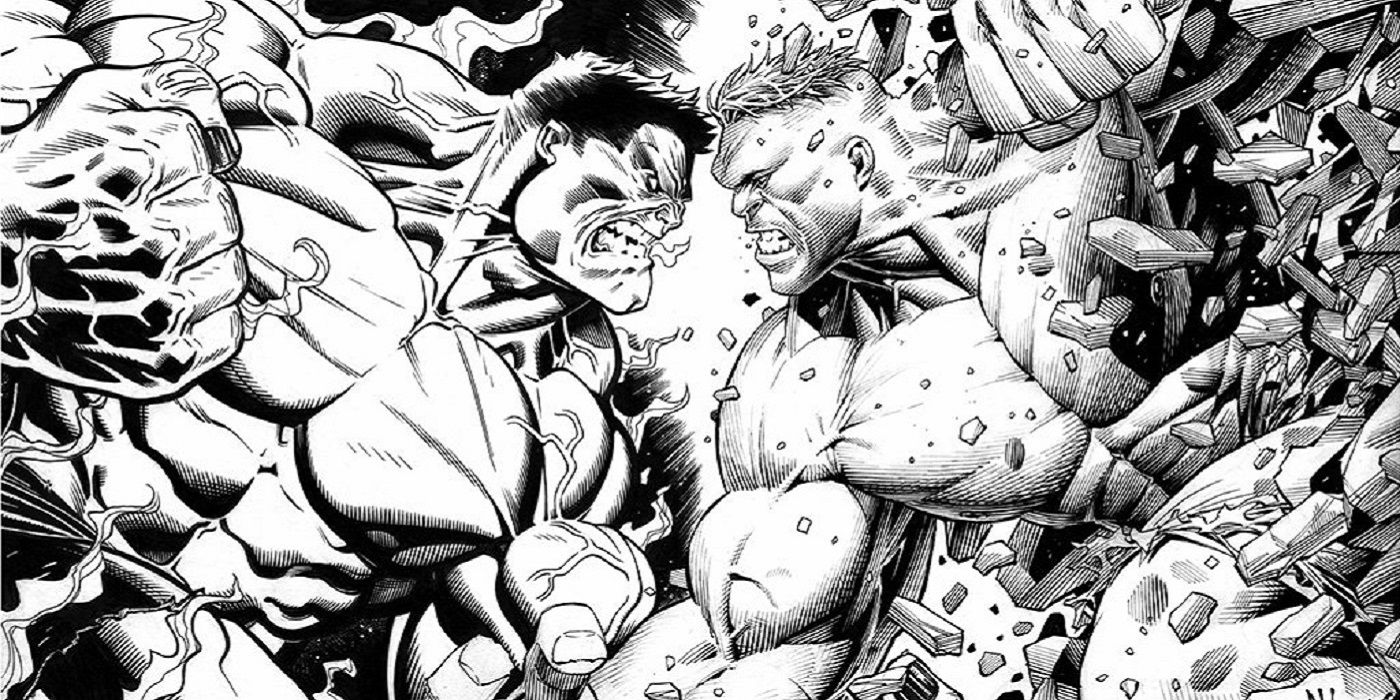 ED McGUINNESS DALE KEOWN RED HULK GREEN HULK JAM ORIGINAL ART! Featured Image