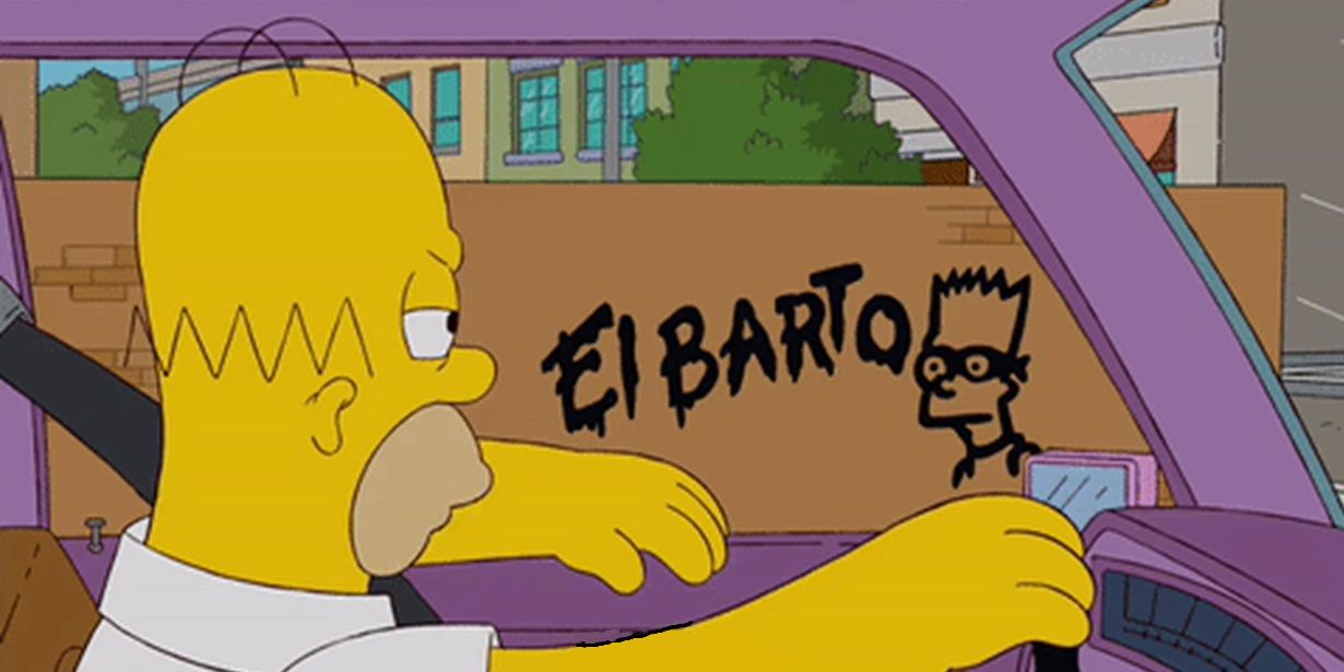 El Barto graffiti tag in The Simpsons