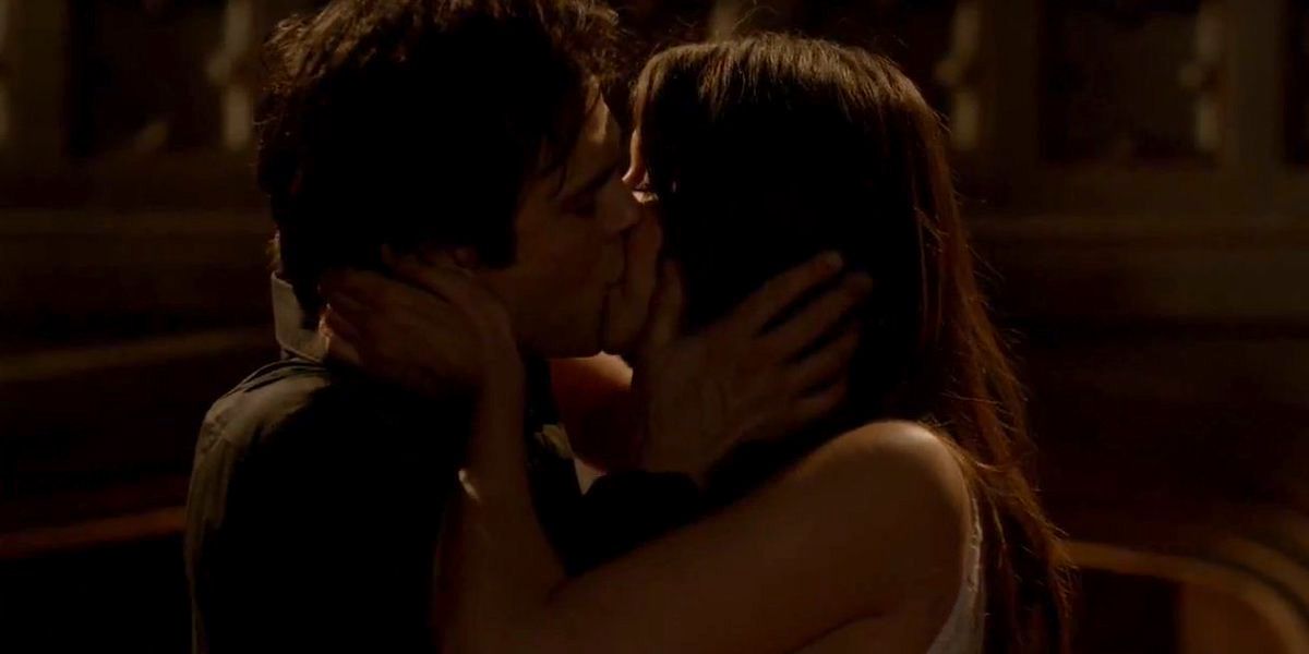 Elena chooses Damon in The Vampire Diaries.