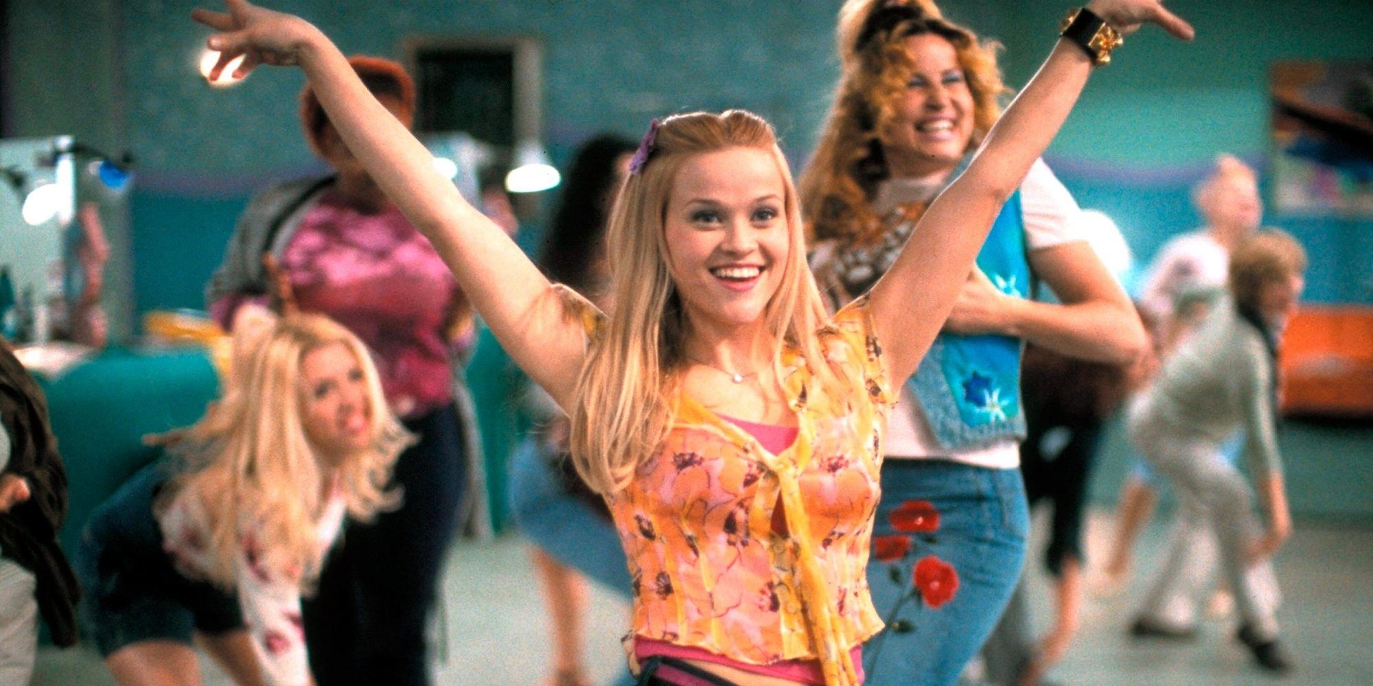 Elle Woods does the bend and snap in a salon in Legally Blonde