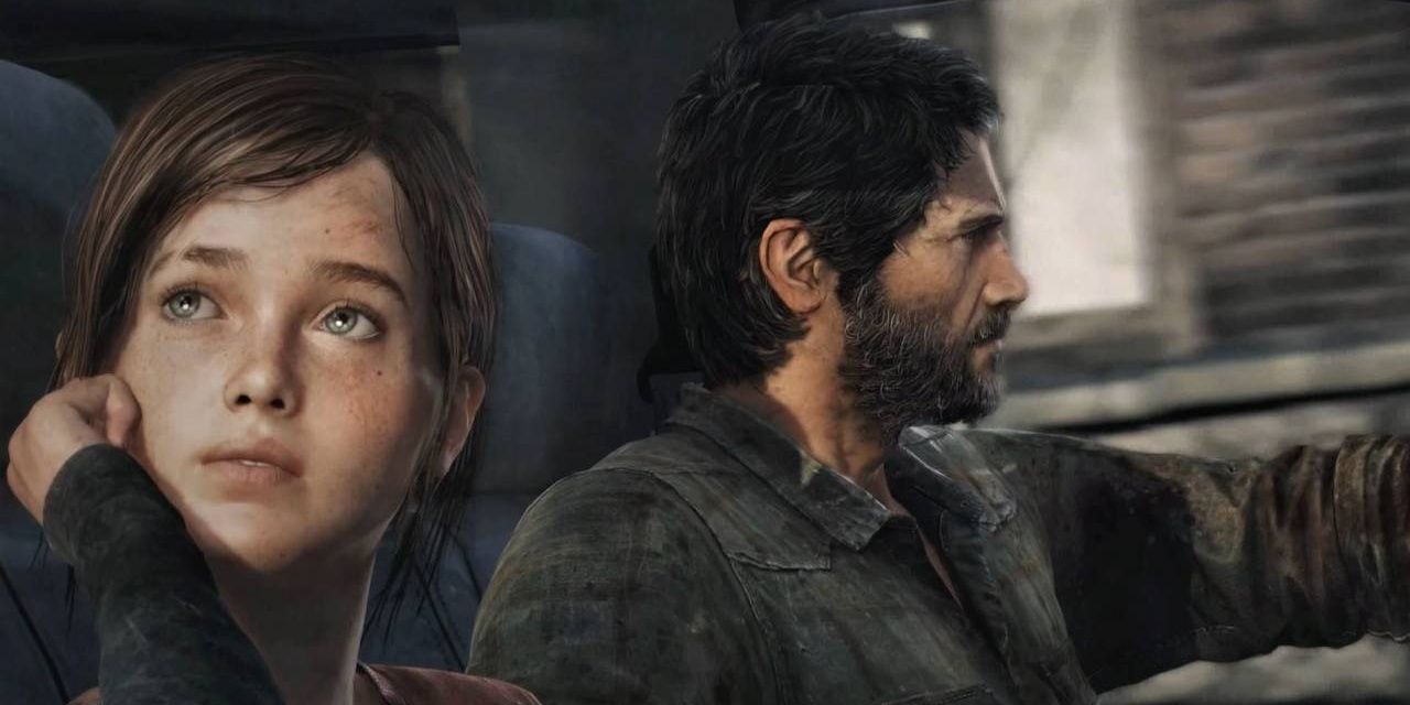 Ellie looks out the window as Joel drives in The Last of Us