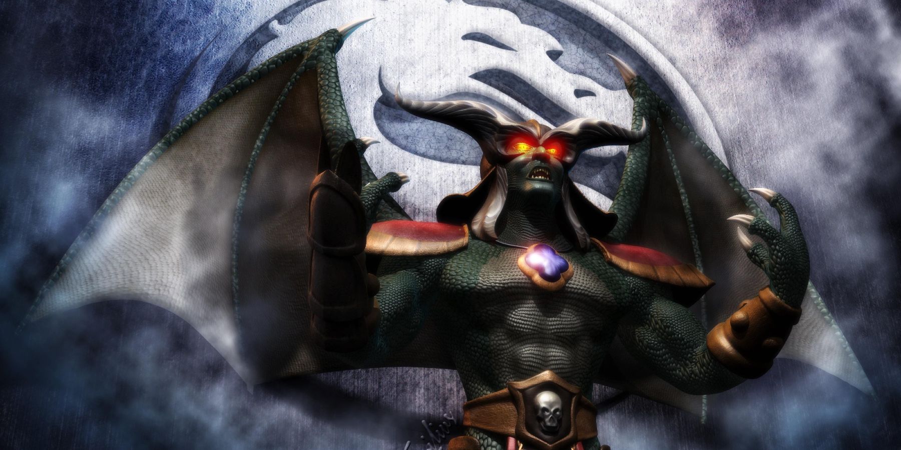 Emperor Onaga Of Outworld strikes a battle pose in Mortal Kombat Deception