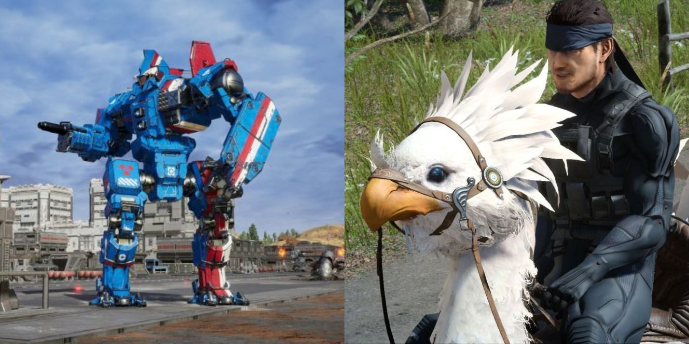 An American-colored MechWarrior, and Solid Snake rides a Chocobo in Final Fantasy 15