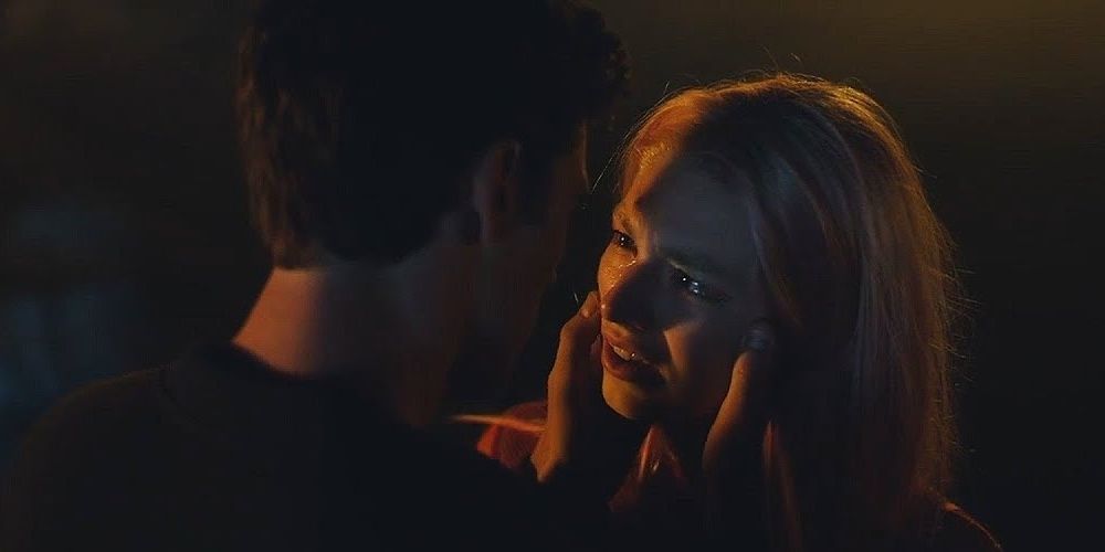 Jules crying as Nate touches her face in Euphoria