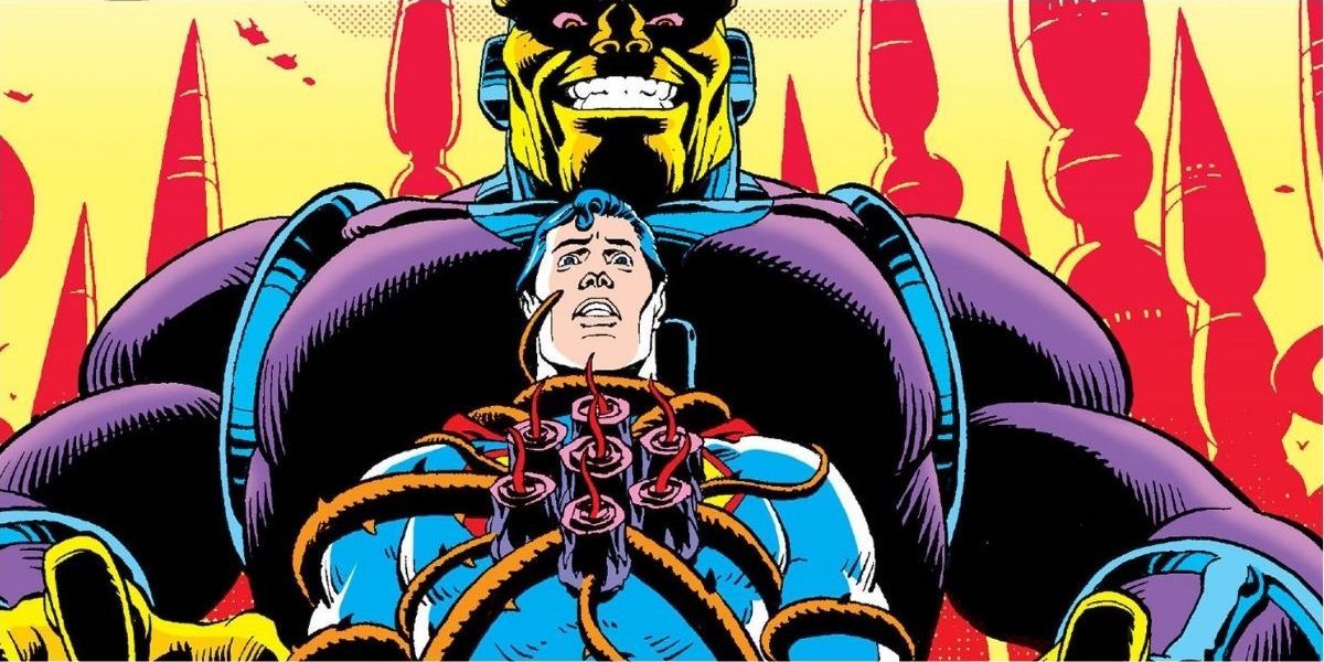 Mongul takes control of Superman with the Black Mercy