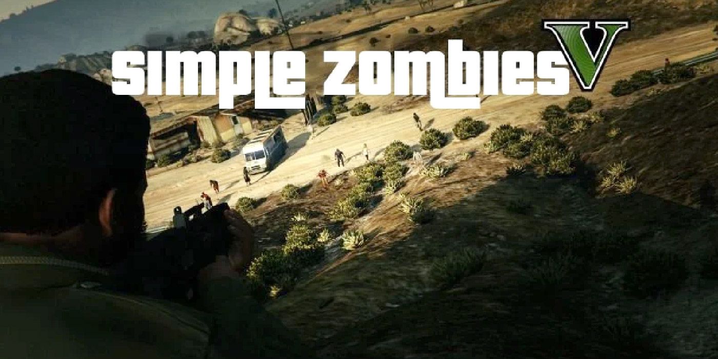Scouting zombies on the road in Grand Theft Auto V