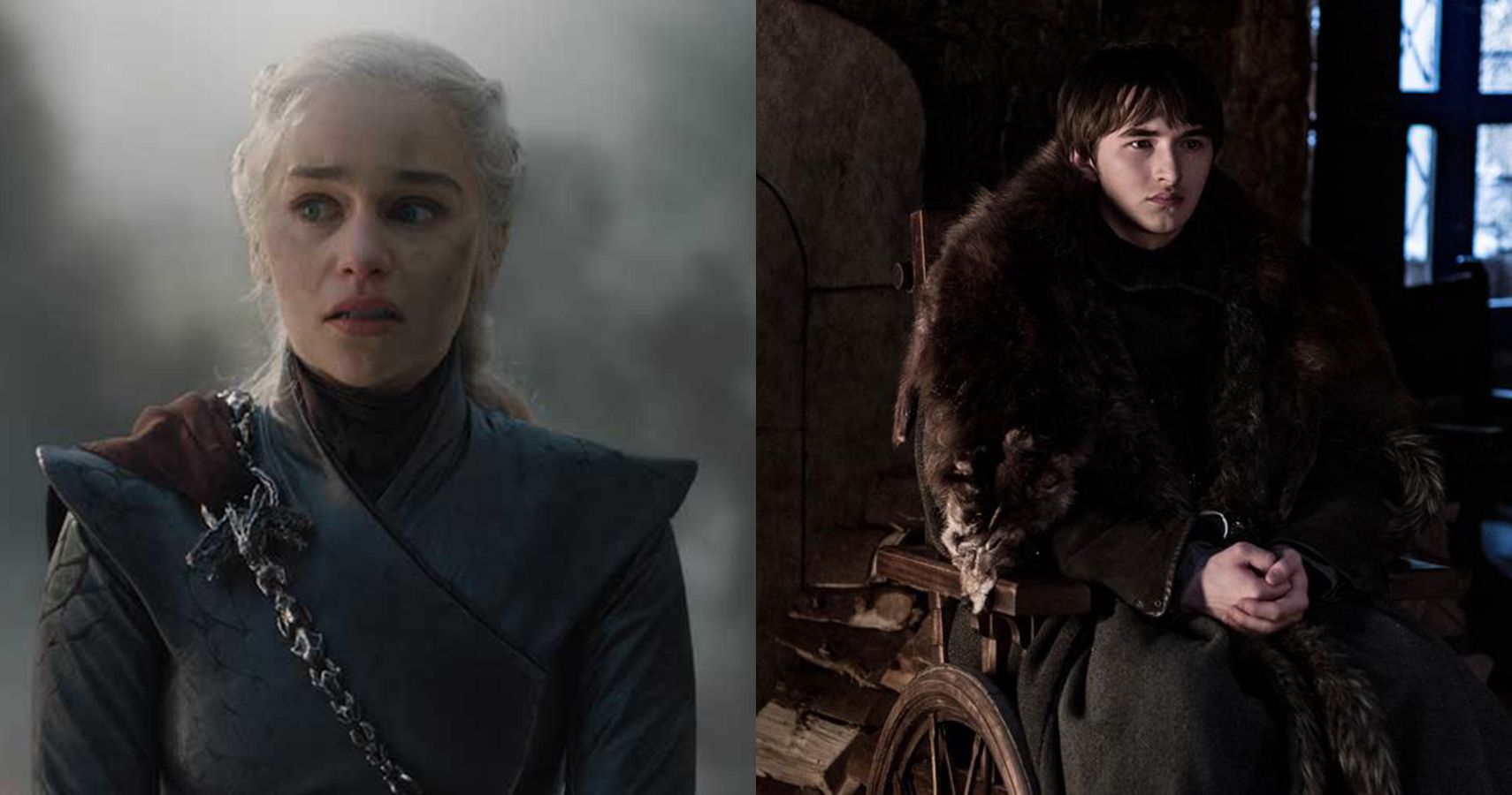 Split image of Daenerys Targaryen and Bran Stark