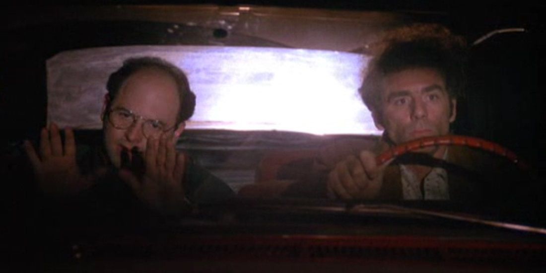 George and Kramer driving to the airport in Seinfeld