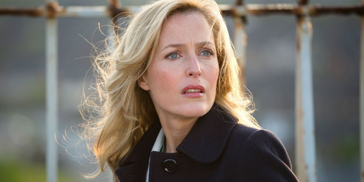 Stella Gibson looking shocked in The Fall