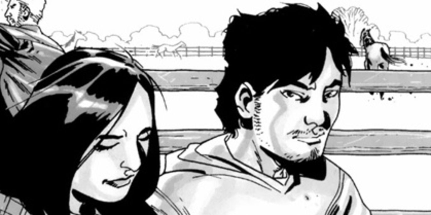 Glenn and Maggie smile in The Walking Dead comic
