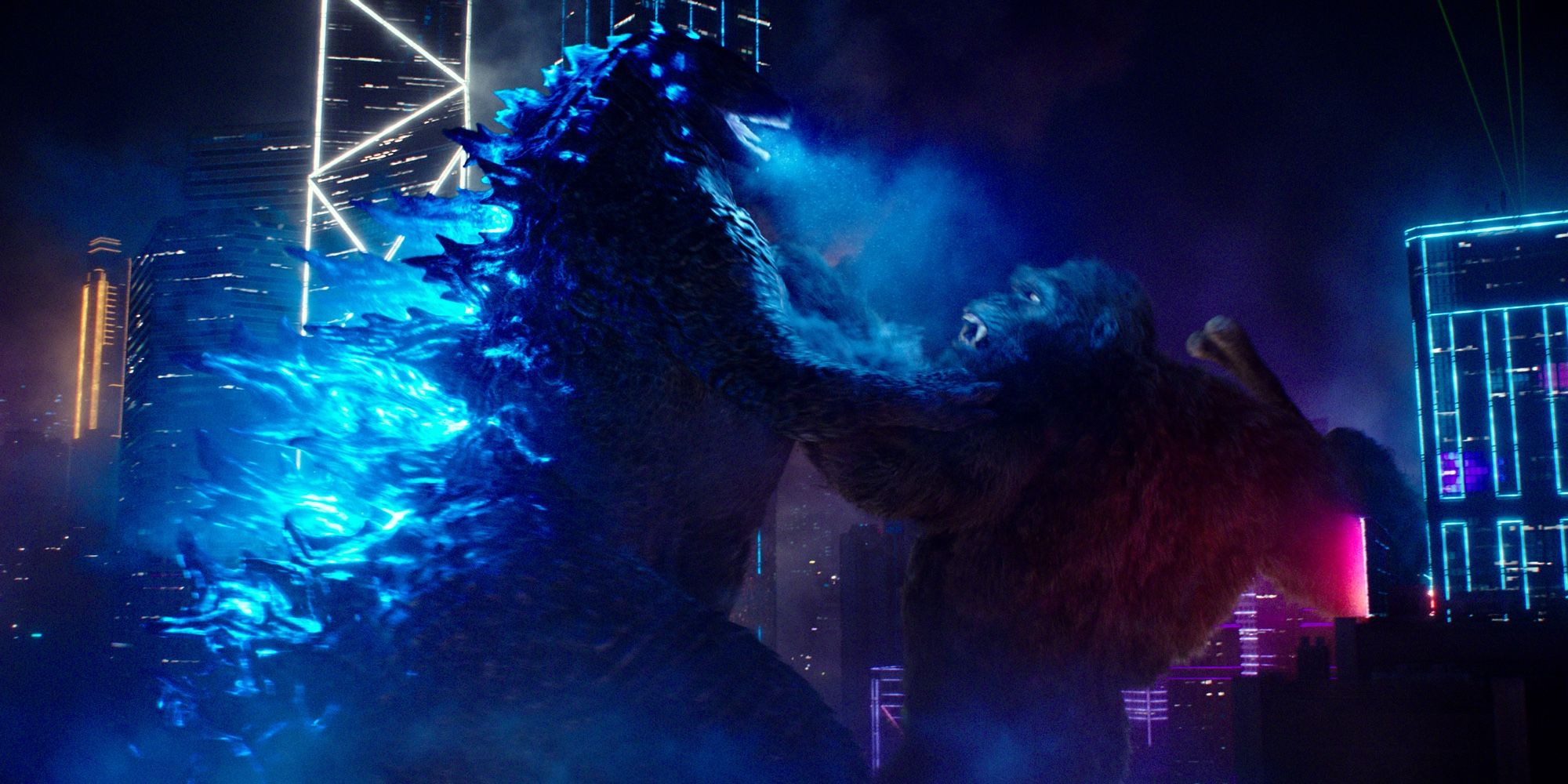 Godzilla and Kong fighting in Godzilla vs Kong