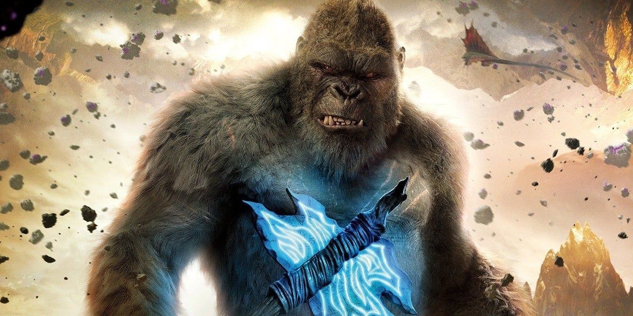 Kong with his ax on Hollow Earth