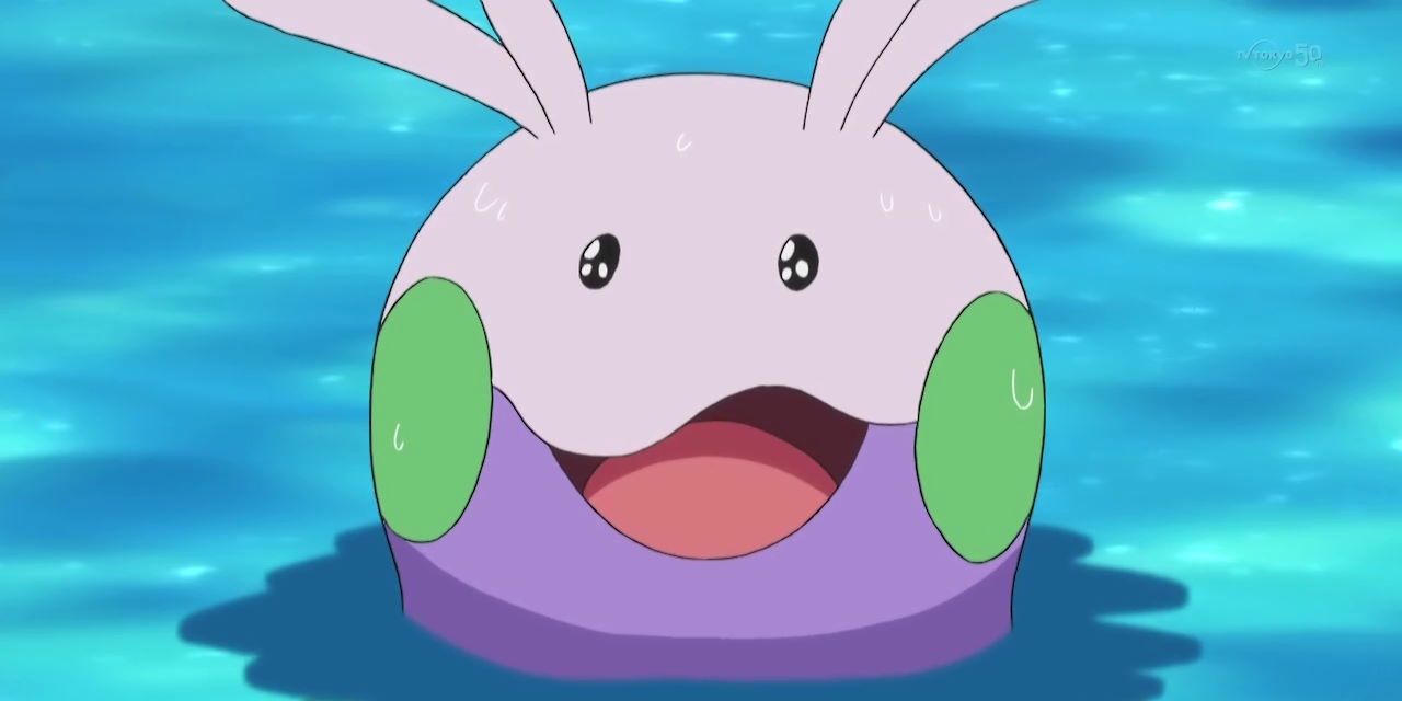 Goomy In Water With Glimmering Eyes