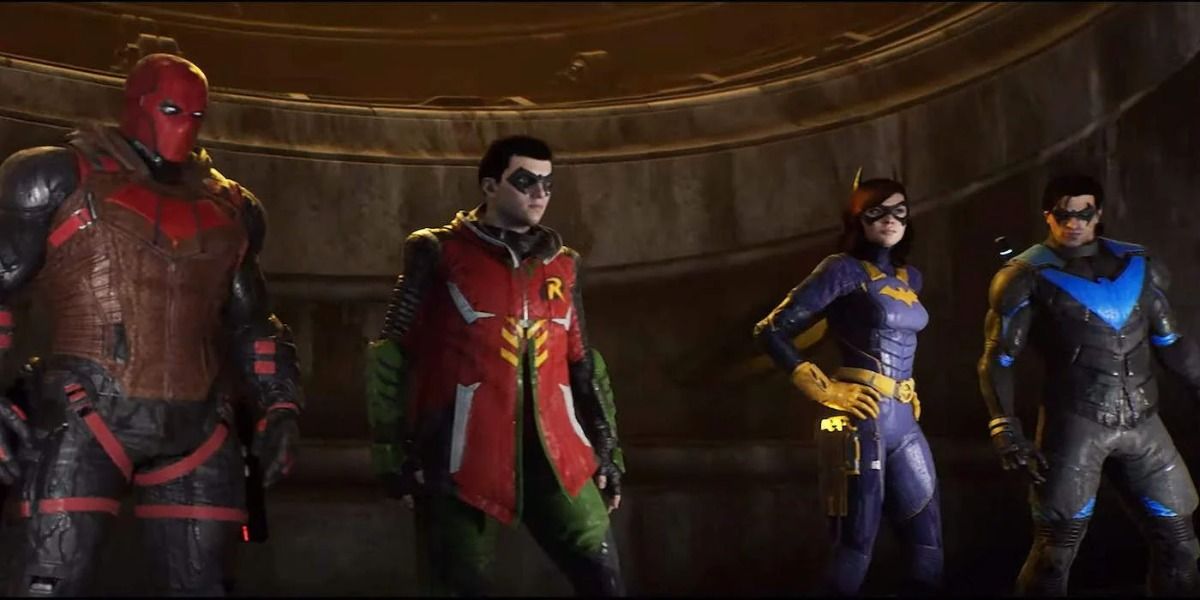 Red Hood, Robin, Batgirl and Nightwing in Gotham Knights