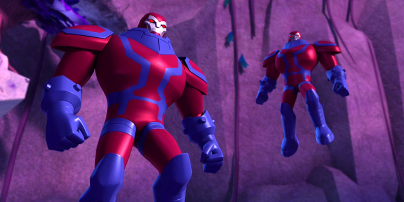Two Manhunter robots, as seen in Green Lantern the Animated Series