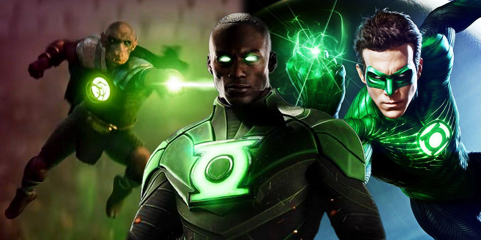 Green Lantern Yalan Gur in The Justice League Snyder Cut, John Stewart, and Hal Jordan
