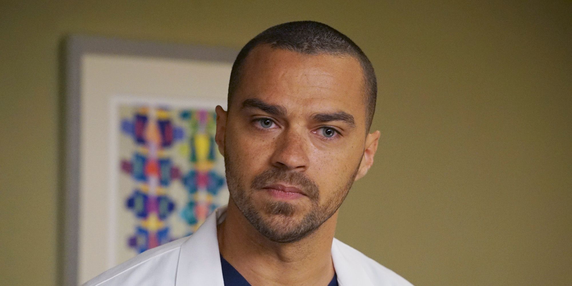 Jackson at the hospital looking serious in Grey's Anatomy