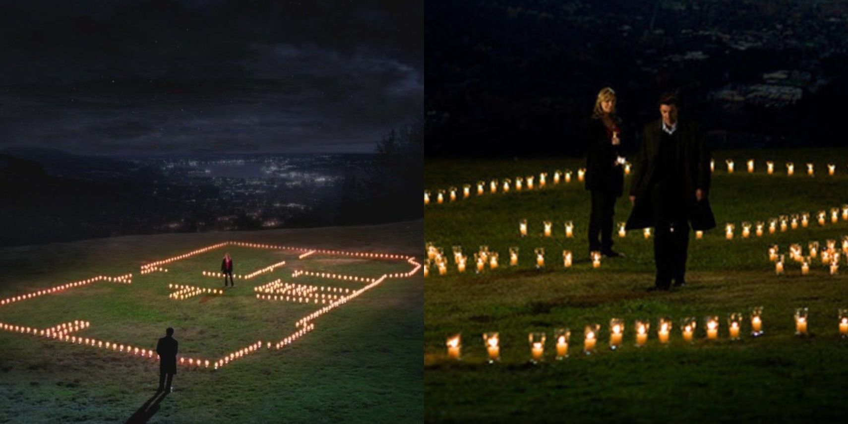 Meredith Grey (Ellen Pompeo) and Derek Shepherd (Patrick Dempsey) and their candle house in &quot;Grey's Anatomy.&quot;