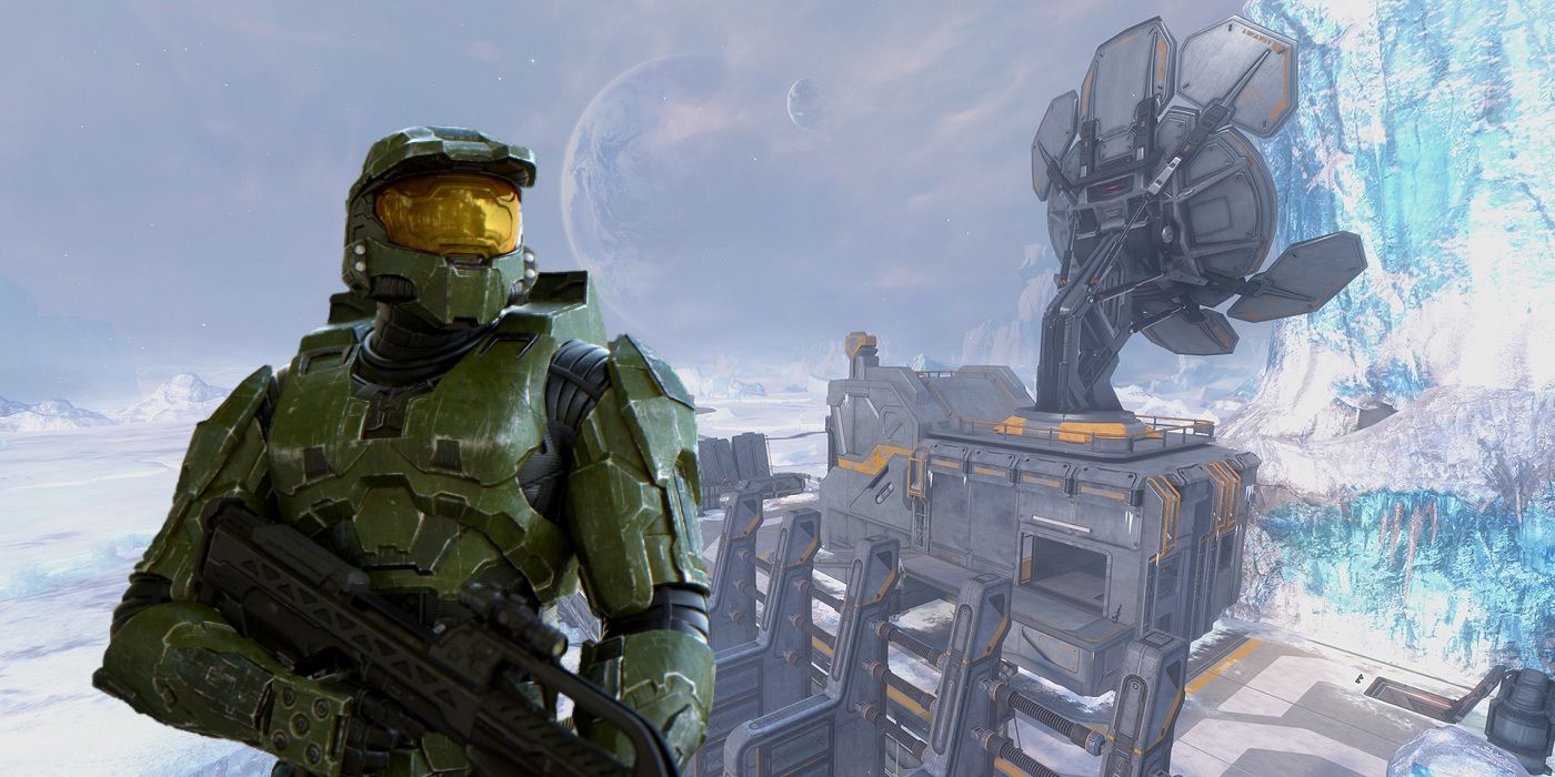 The Halo Online map Waterfall in Halo 3 with Master Chief.