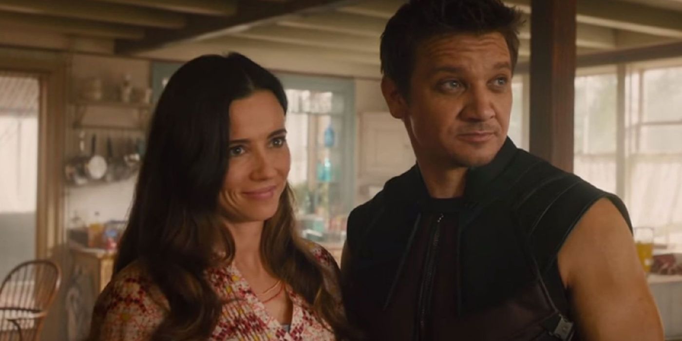 Hawkeye and his wife Laura standing in their kitchen.