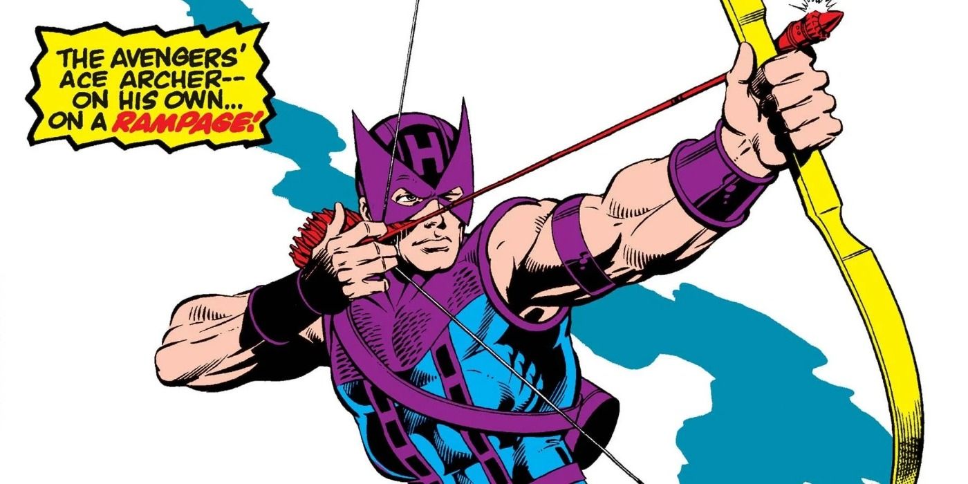 Hawkeye preparing to fire an arrow.