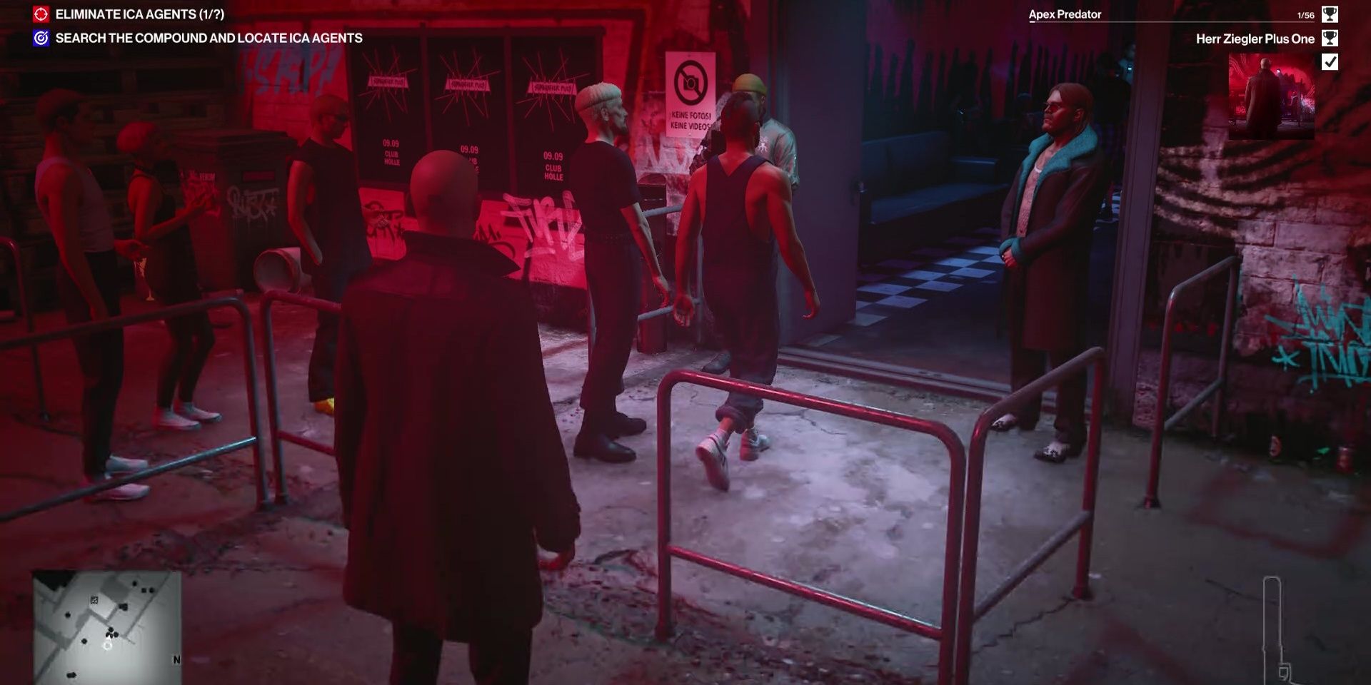 Herr Ziegler Plus One - Agent 47 Waiting To Get Into The Club