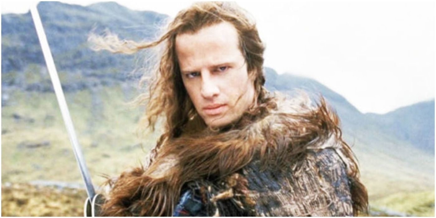 Christopher Lambert as Connor MacLeod in the first Highlander film.