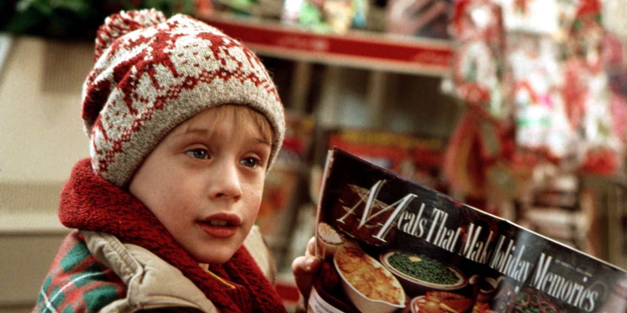 Kevin reading a magazine in Home Alone