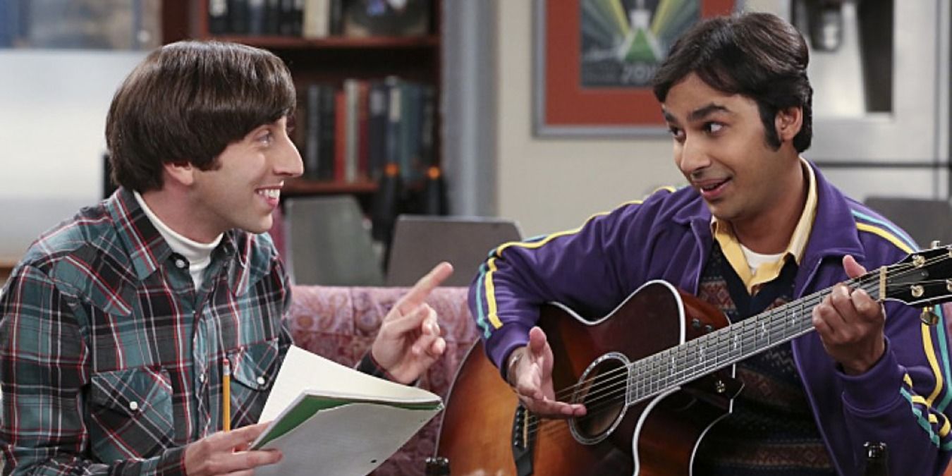 Howard and Raj writing and playing music together in The Big Bang Theory