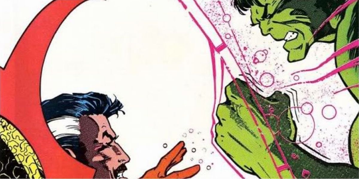 Doctor Strange battles the Hulk
