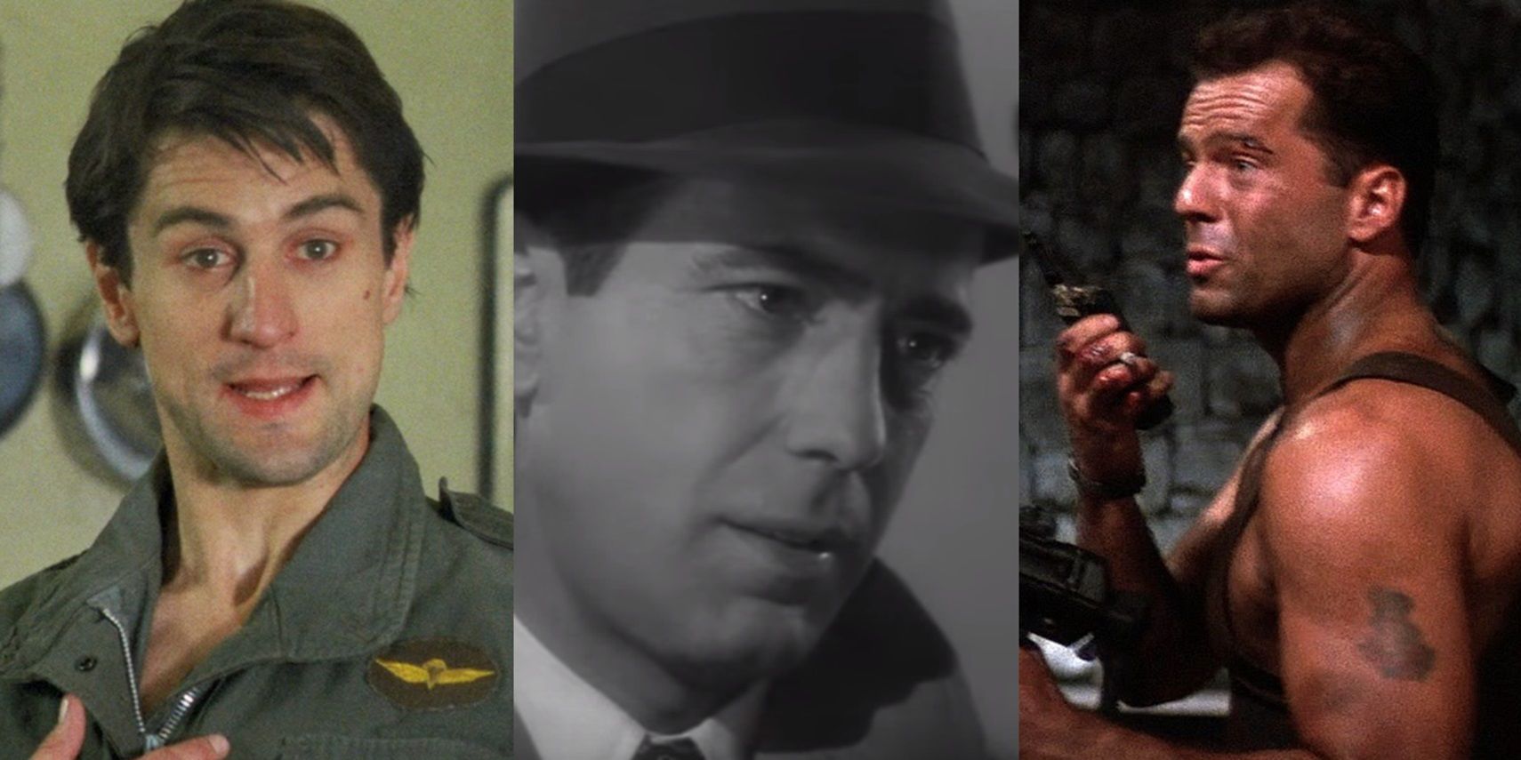 Collage from Taxi Driver, Casablanca and Die Hard