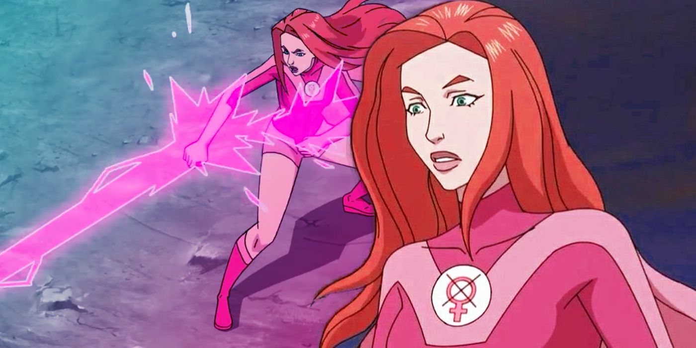Atom Eve displaying her powers in Invincible animated series