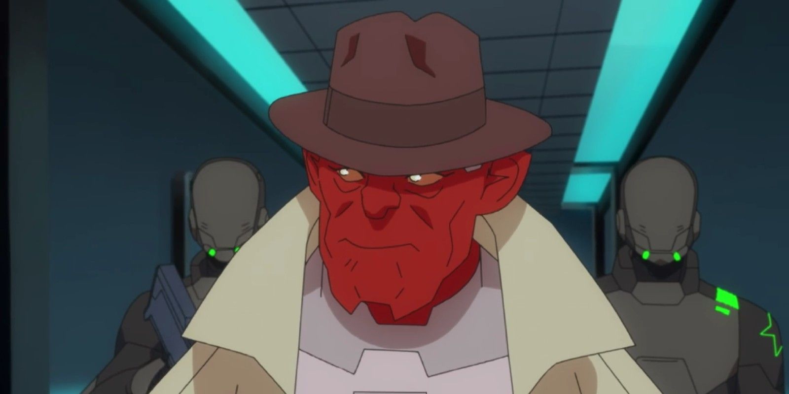 Damien Darkblood surrounded by guards in Invincible Episode 4