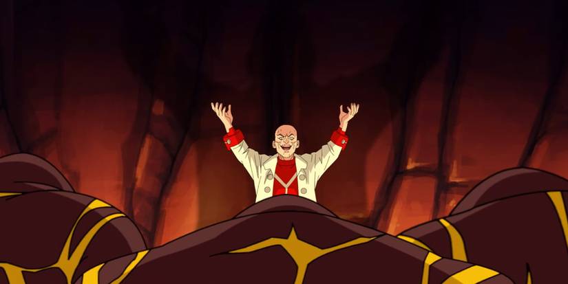 Doc Seismic raising his hands and laughing in Invincible