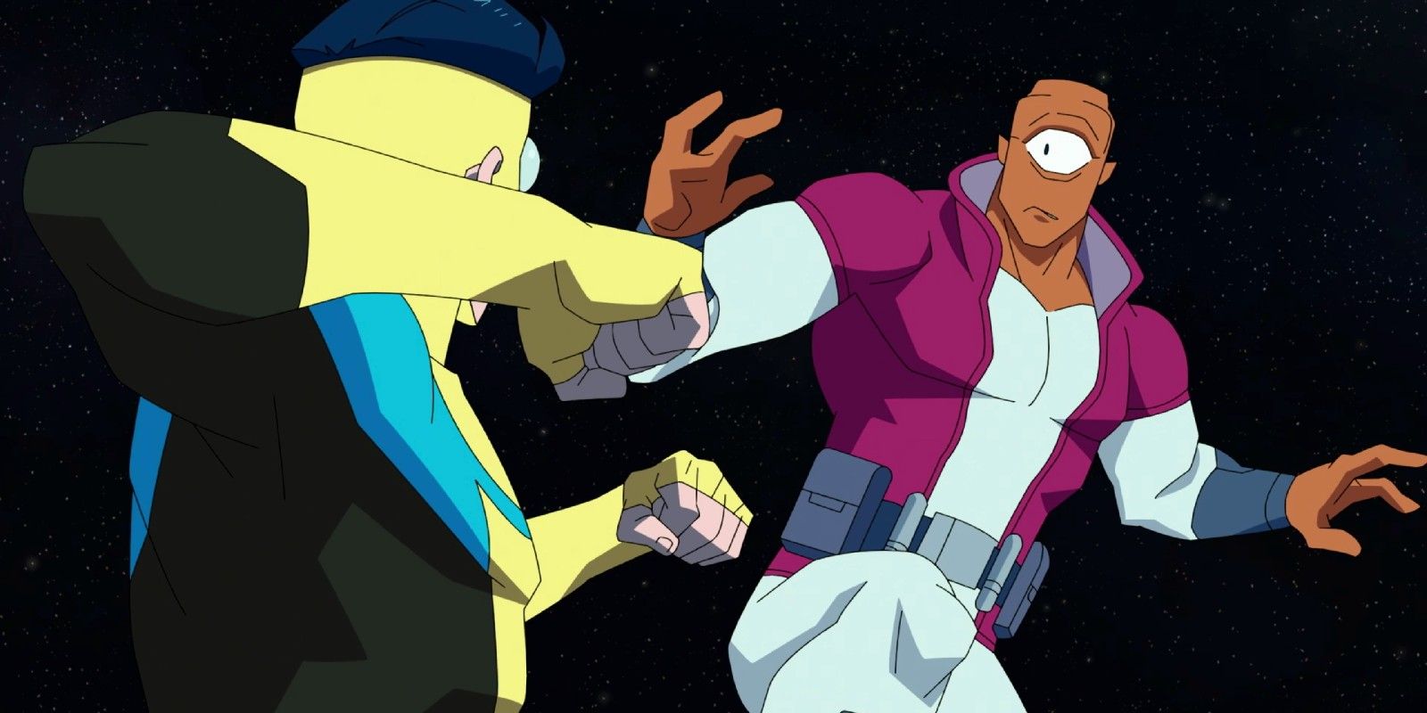 Invincible getting ready to Punch Allen the Alien