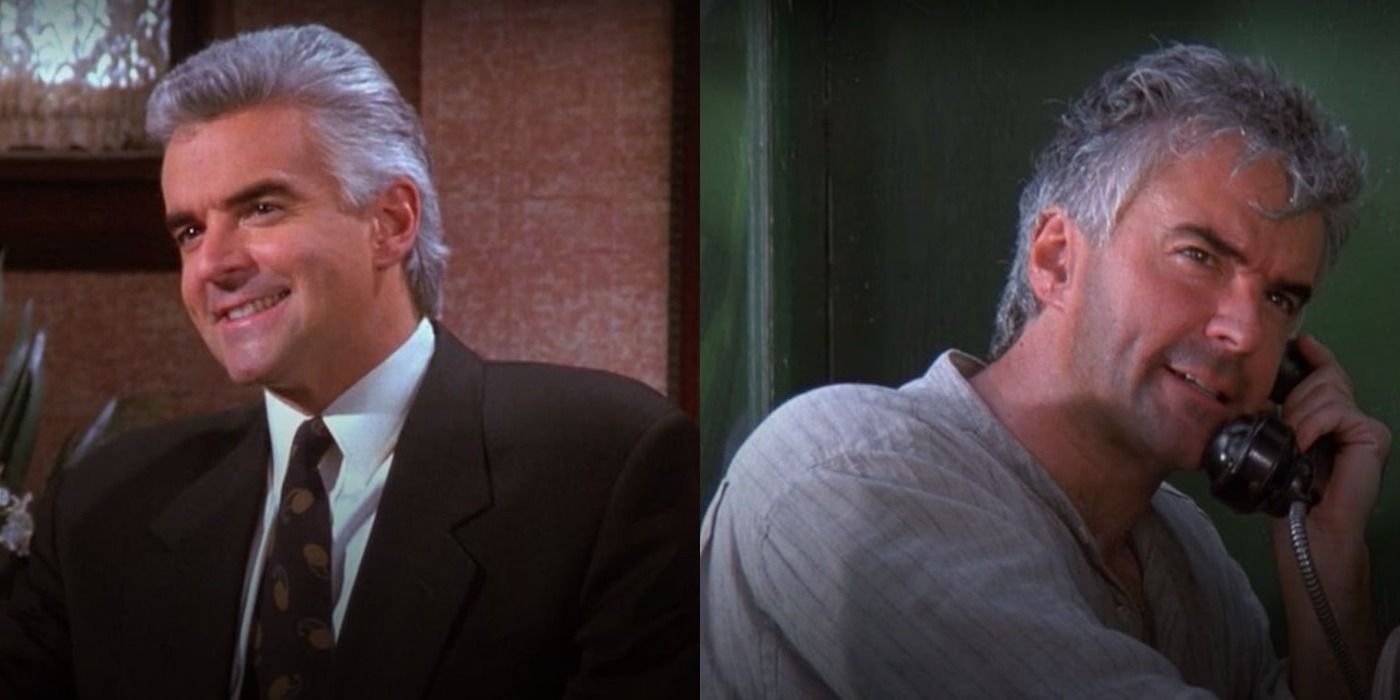 2 images of John O'Hurley as J Peterman in Seinfeld