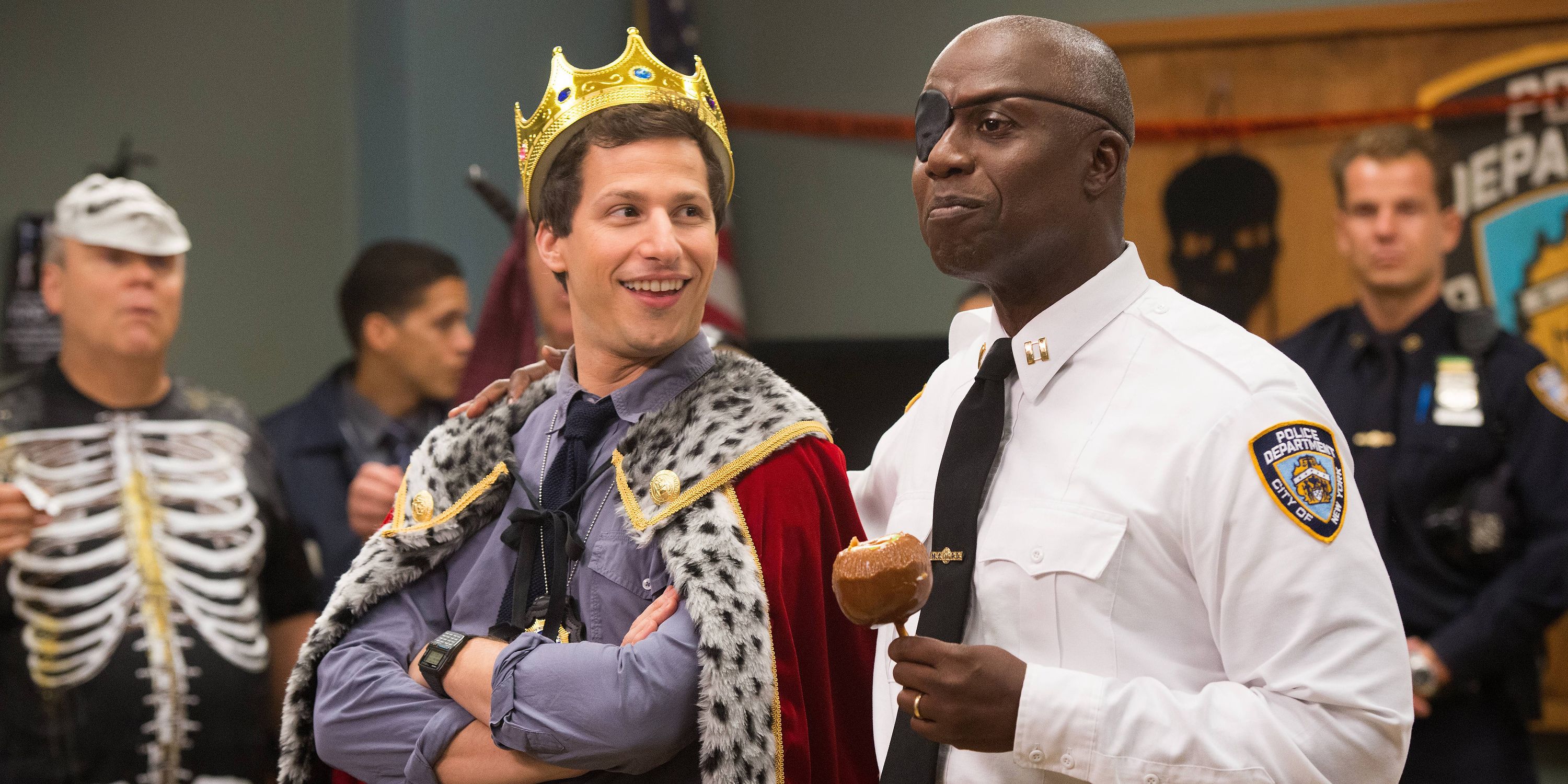 Jake and Holt after the Halloween Heist.