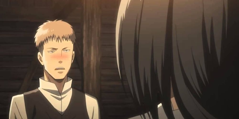 Jean looking at Mikasa.